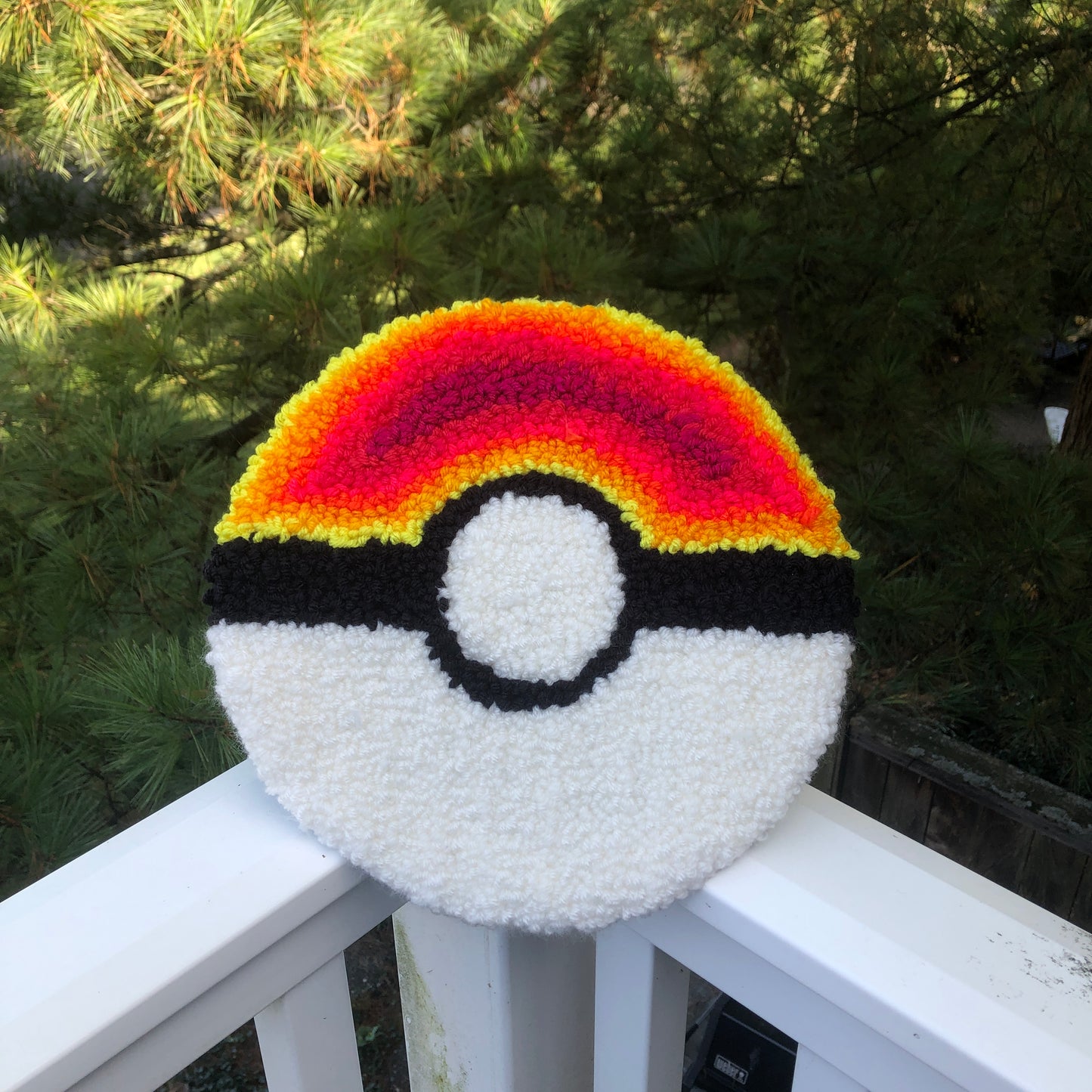 Neon Gradient Large Pokeball Rug