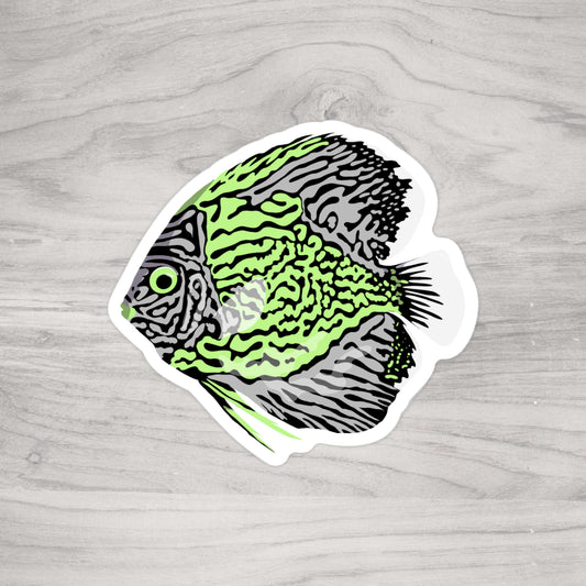 Moss Agate Red Discus Fish Sticker