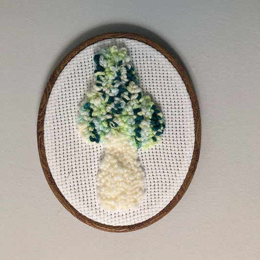 Small Multi-green and White Mushroom Wall Hanging